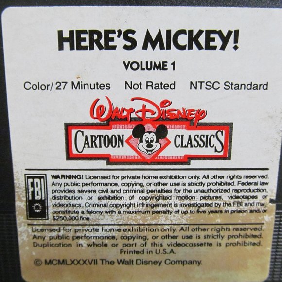 Walt Disney Vtg Here's Mickey Mouse & Here's Goofy 2 VHS Tapes - Picture 6 of 11